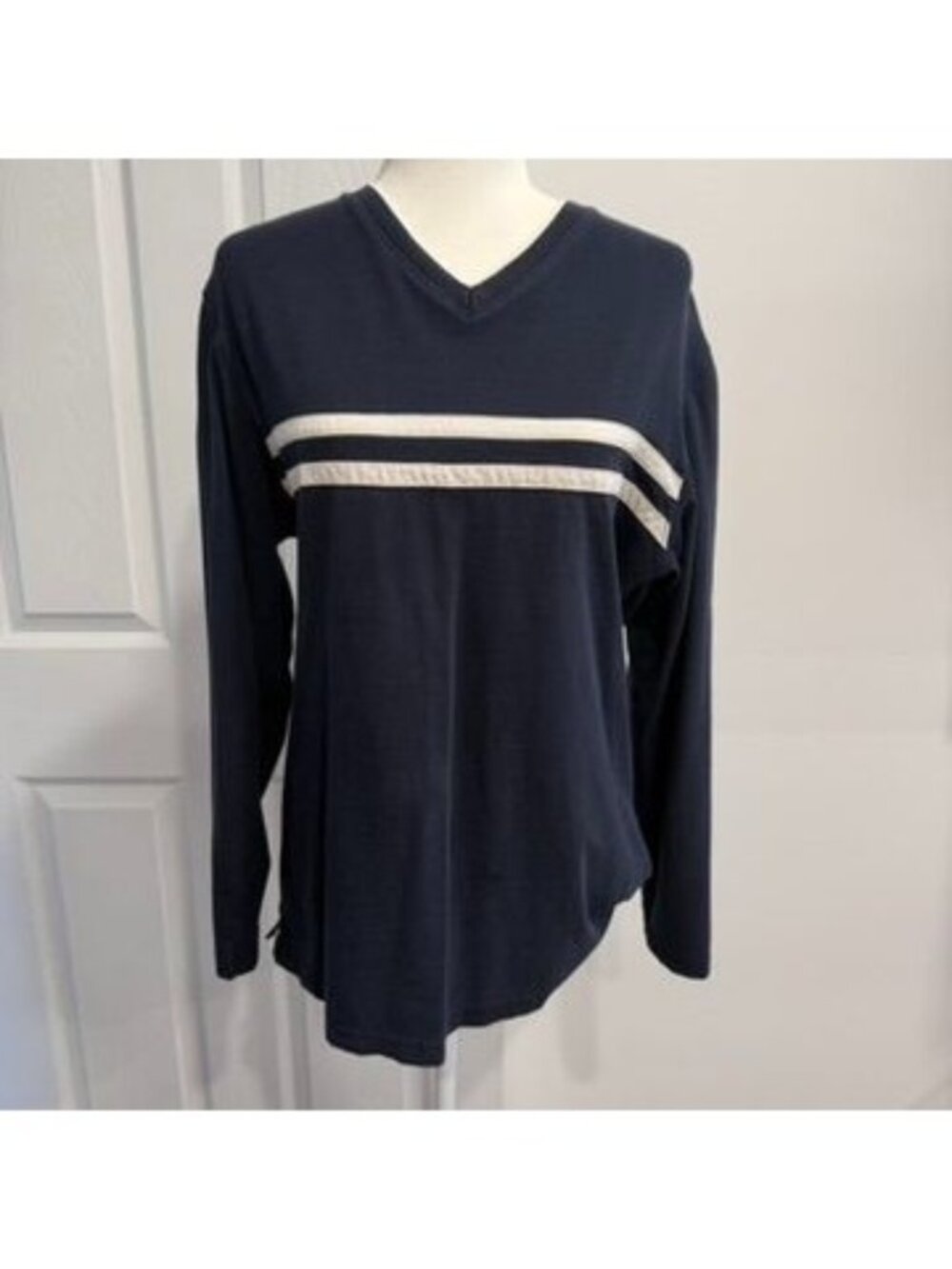 Vintage 90s Relaxed Pullover Long Sleeve Shirt Size Medium Varsity Collegiate